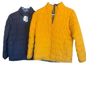 NWT GAP Yellow and Navy Reversible Puffer Jackets